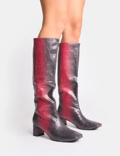 Outlet Tamira Ombre Block Heel Knee High Boots Block Heels | Heeled Boots