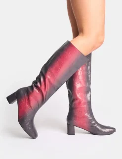 Outlet Tamira Ombre Block Heel Knee High Boots Block Heels | Heeled Boots