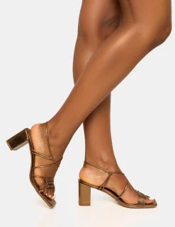 New Taryn Wide Fit Knotted Upper Block Mid Heel Sandals Wide Fit Block Heels | Wide Fit Heels