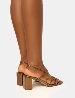 New Taryn Wide Fit Knotted Upper Block Mid Heel Sandals Wide Fit Block Heels | Wide Fit Heels