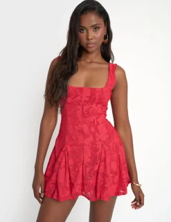 Store Textu Floral Mini Skater Dress Sculpt & Leisure | Kaiia The Label