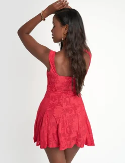 Store Textu Floral Mini Skater Dress Sculpt & Leisure | Kaiia The Label