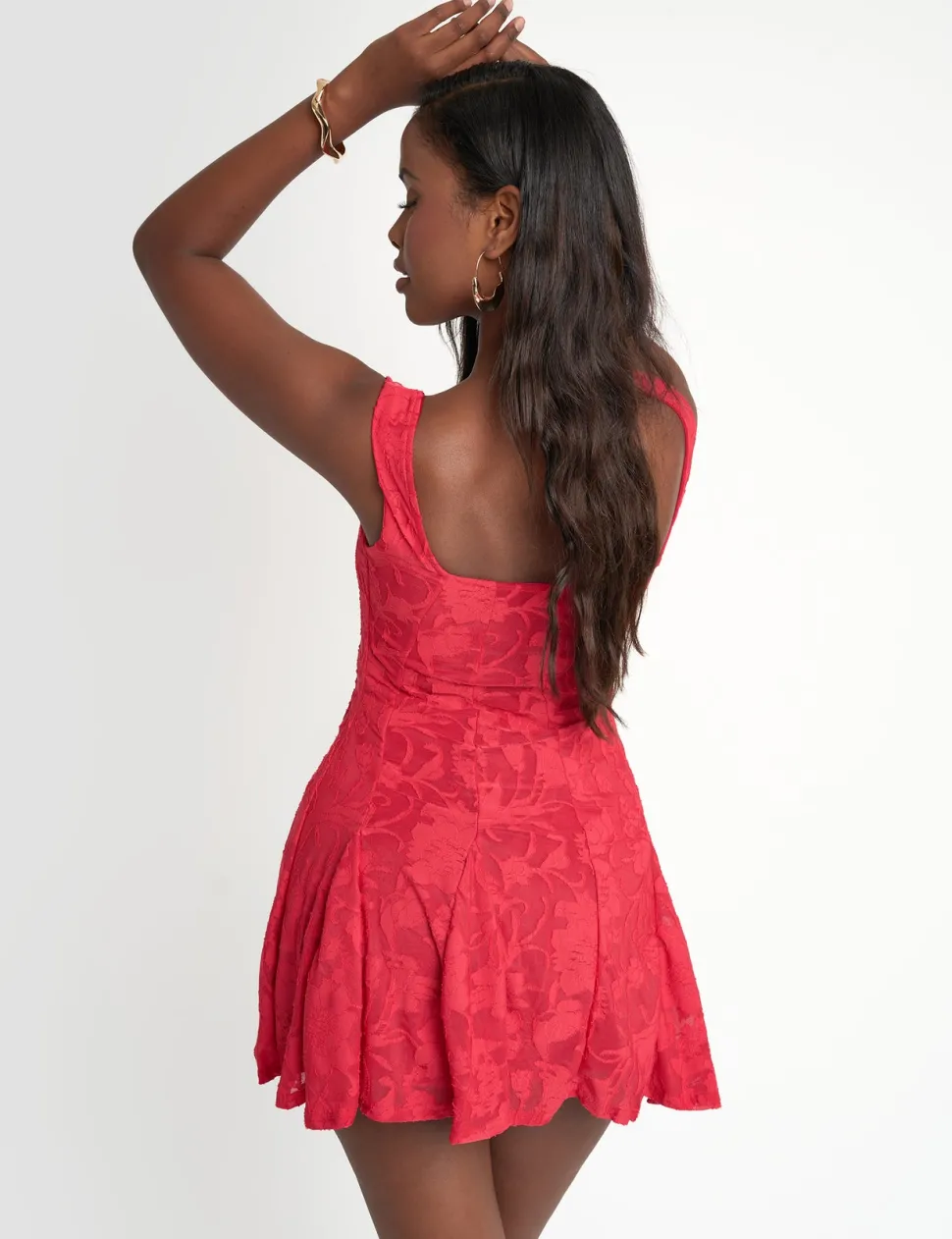 Store Textu Floral Mini Skater Dress Sculpt & Leisure | Kaiia The Label