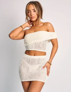 Cheap Textured Foldover One Shoulder Crop Top Co Ord Back In Stock | Co-ords