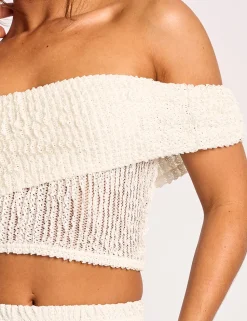 Cheap Textured Foldover One Shoulder Crop Top Co Ord Back In Stock | Co-ords