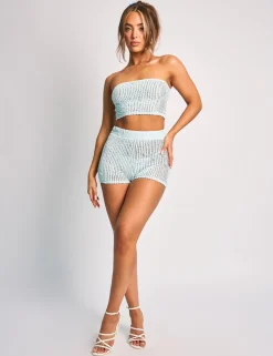 Cheap Textured High Waisted Micro Shorts Co Ord Co-ords | Shorts