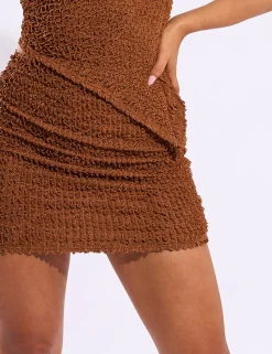 New Textured Ruched Mini Skirt Co-ords