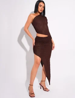 Flash Sale Textured Split Detail Midi Skirt Co-ords | Skirts
