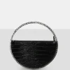 Outlet The Alessia Croc Circle Diamante Mini Handbag Diamante Bags | Mini Bags
