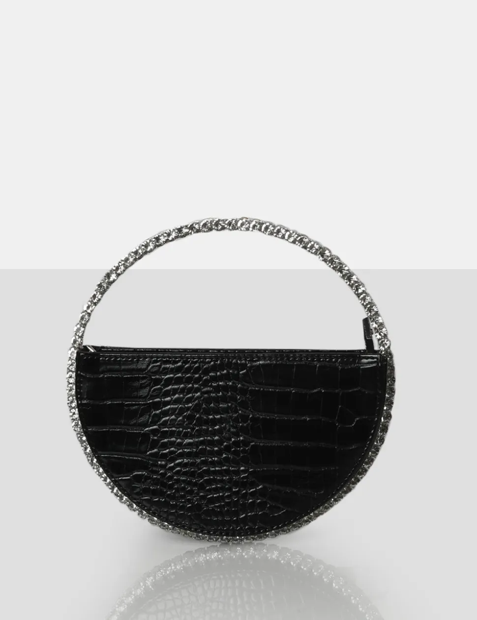 Outlet The Alessia Croc Circle Diamante Mini Handbag Diamante Bags | Mini Bags