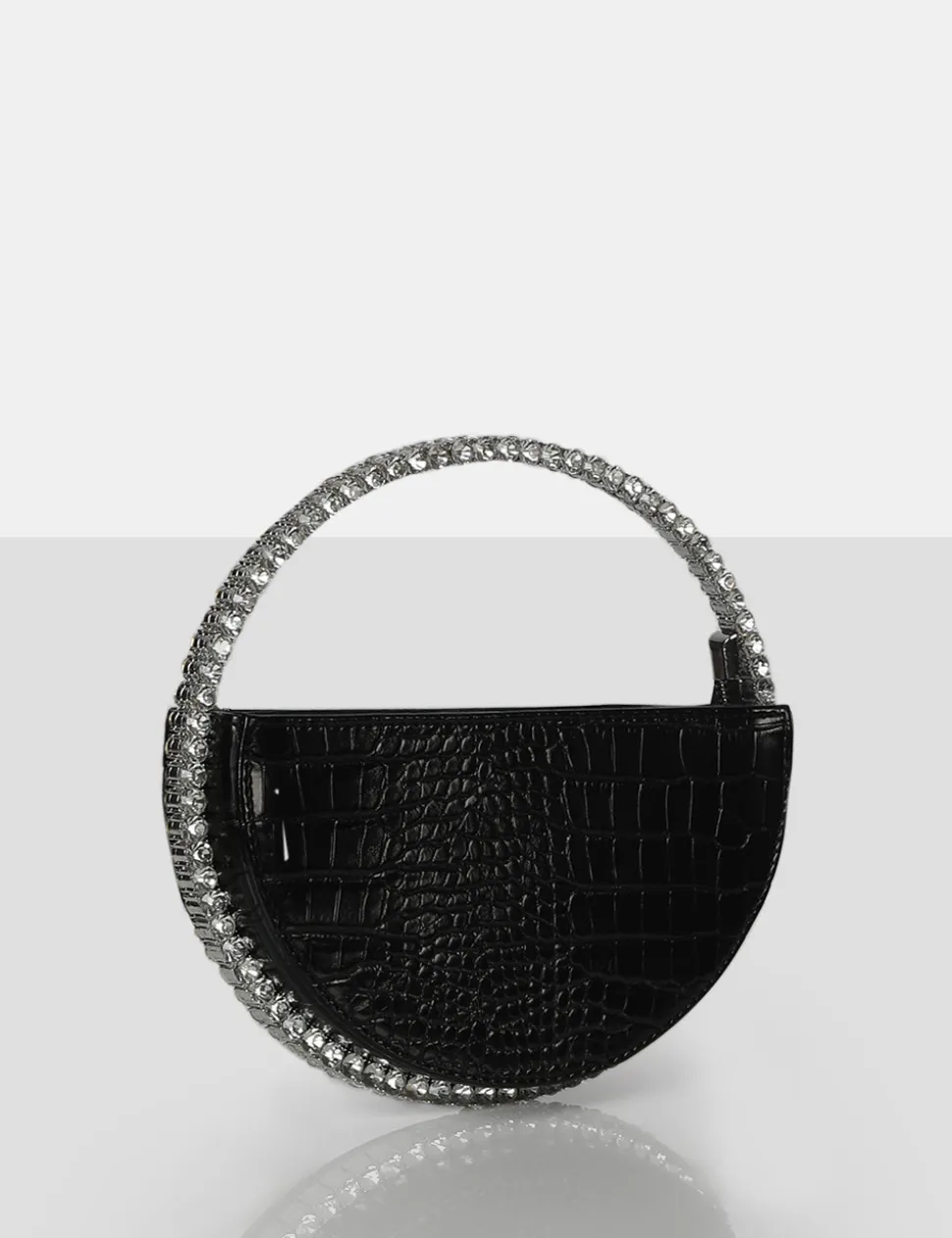 Outlet The Alessia Croc Circle Diamante Mini Handbag Diamante Bags | Mini Bags