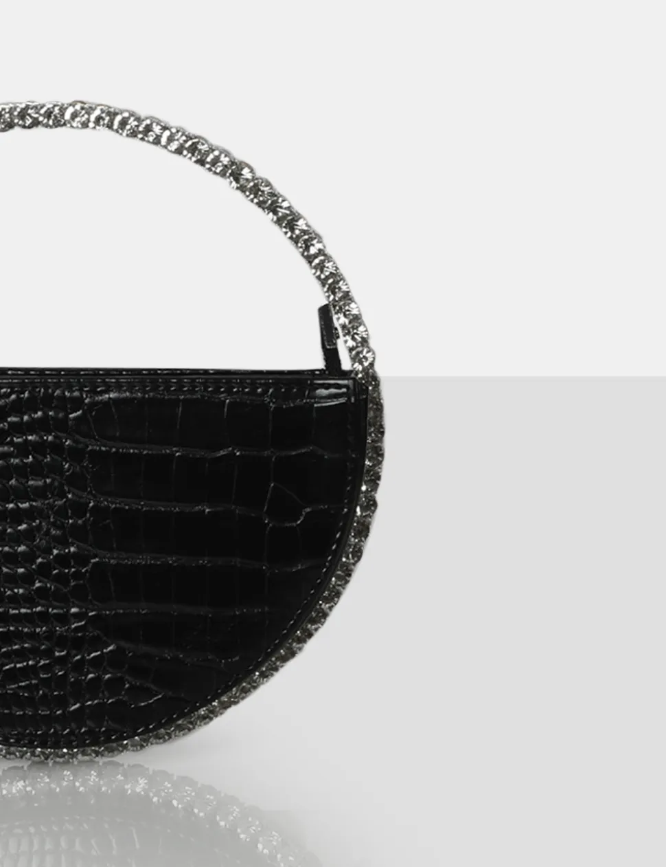 Outlet The Alessia Croc Circle Diamante Mini Handbag Diamante Bags | Mini Bags