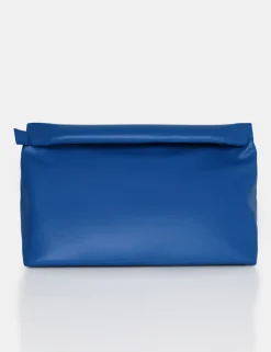 New The Aria Cobalt Folded Detail Clutch Bag Clutch Bags