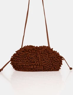 Discount The Ausha Chocolate Chenille Clutch Bag Clutch Bags