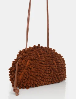 Discount The Ausha Chocolate Chenille Clutch Bag Clutch Bags
