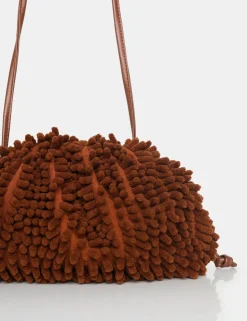 Discount The Ausha Chocolate Chenille Clutch Bag Clutch Bags
