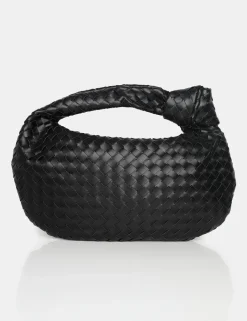 Online The Blame Woven PU Knot Detail Mini Grab Bag Crossbody And Shoulder Bags | Back In Stock