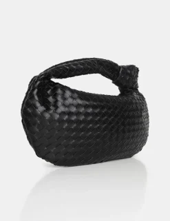 Online The Blame Woven PU Knot Detail Mini Grab Bag Crossbody And Shoulder Bags | Back In Stock