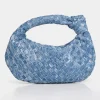 Cheap The Blame Denim Woven PU Knot Detail Mini Grab Bag Evening Bags | Clutch Bags