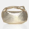 New The Blame Metallic Woven PU Knot Detail Mini Grab Bag Evening Bags | Clutch Bags