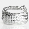 Best Sale The Blame Metallic Mirror Woven PU Knot Detail Mini Grab Bag Evening Bags | Clutch Bags