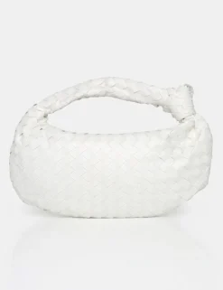Discount The Blame Woven PU Knot Detail Mini Grab Bag Evening Bags | Clutch Bags