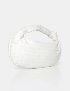 Discount The Blame Woven PU Knot Detail Mini Grab Bag Evening Bags | Clutch Bags