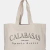 Cheap The Calabasas Oversized Off White Canvas Tote Bag Tote Bags