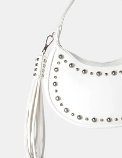 Cheap The Cato Pu Studded Tassel Boho Shoulder Bag Evening Bags