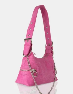 Flash Sale The Chain Bright Denim Shoulder Bag Evening Bags