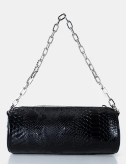 Sale The Claudia Black Croc Shoulder Bag Evening Bags