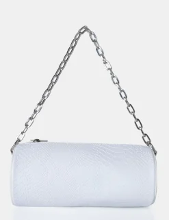 Hot The Claudia White Croc Shoulder Bag Evening Bags