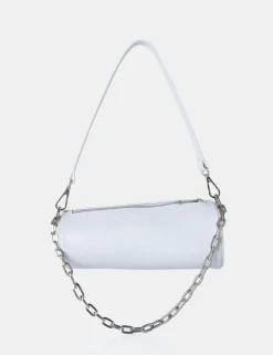 Hot The Claudia White Croc Shoulder Bag Evening Bags