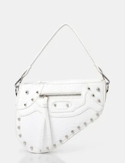 Discount The Fox Croc Studded Saddle Shoulder Bag Crossbody And Shoulder Bags