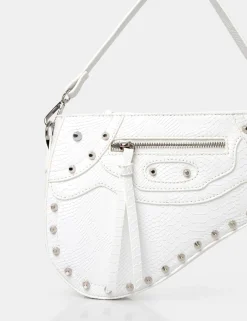 Discount The Fox Croc Studded Saddle Shoulder Bag Crossbody And Shoulder Bags