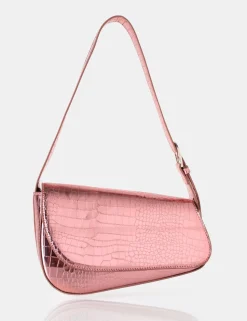 Cheap The Loz Metallic Croc Asymmetric Shoulder Bag Evening Bags