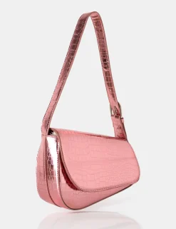 Cheap The Loz Metallic Croc Asymmetric Shoulder Bag Evening Bags