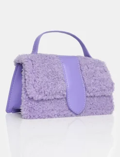 Fashion The Mika Lilac Shearling Mini Bag Crossbody And Shoulder Bags