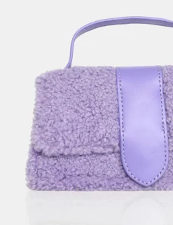 Fashion The Mika Lilac Shearling Mini Bag Crossbody And Shoulder Bags