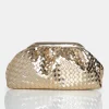 Cheap The Project Metallic Weave Clutch Bag Evening Bags | Back In Stock