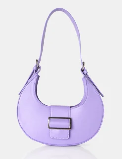 Flash Sale The Sicily Soft Lilac Pu Buckle Feature Hobo Shoulder Bag Evening Bags