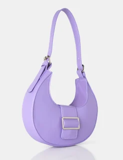 Flash Sale The Sicily Soft Lilac Pu Buckle Feature Hobo Shoulder Bag Evening Bags