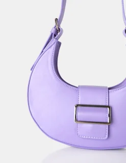 Flash Sale The Sicily Soft Lilac Pu Buckle Feature Hobo Shoulder Bag Evening Bags