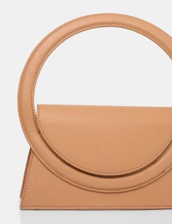 Store The Top Handle Tan Pu Circlur Handle Grab Bag Mini Bags | Clutch Bags