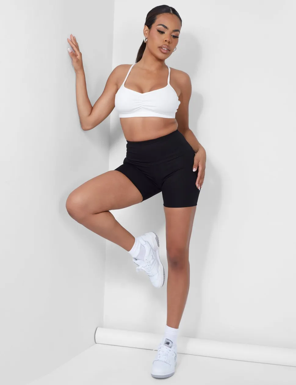 Flash Sale Thick Waistband Cycling Shorts Black Shorts