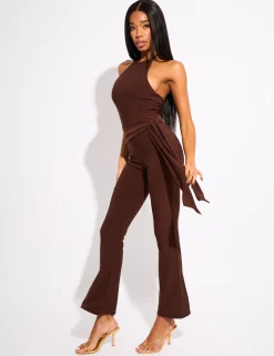 Online Tie Back Belted Jumpsuit Jumpsuits & Playsuits