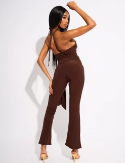 Online Tie Back Belted Jumpsuit Jumpsuits & Playsuits