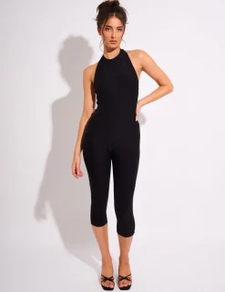 Clearance Tie Back Luxe Slinky Capri Jumpsuit Jumpsuits & Playsuits