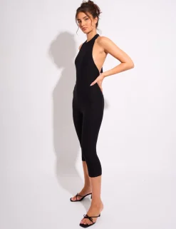 Clearance Tie Back Luxe Slinky Capri Jumpsuit Jumpsuits & Playsuits