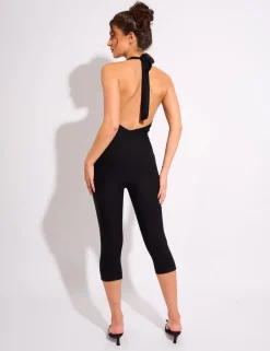 Clearance Tie Back Luxe Slinky Capri Jumpsuit Jumpsuits & Playsuits